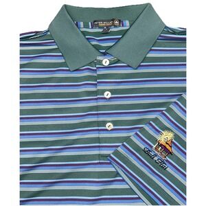 Peter Millar Summer Comfort Bali Hai Men's Hortizontal Striped Golf‎ Polo